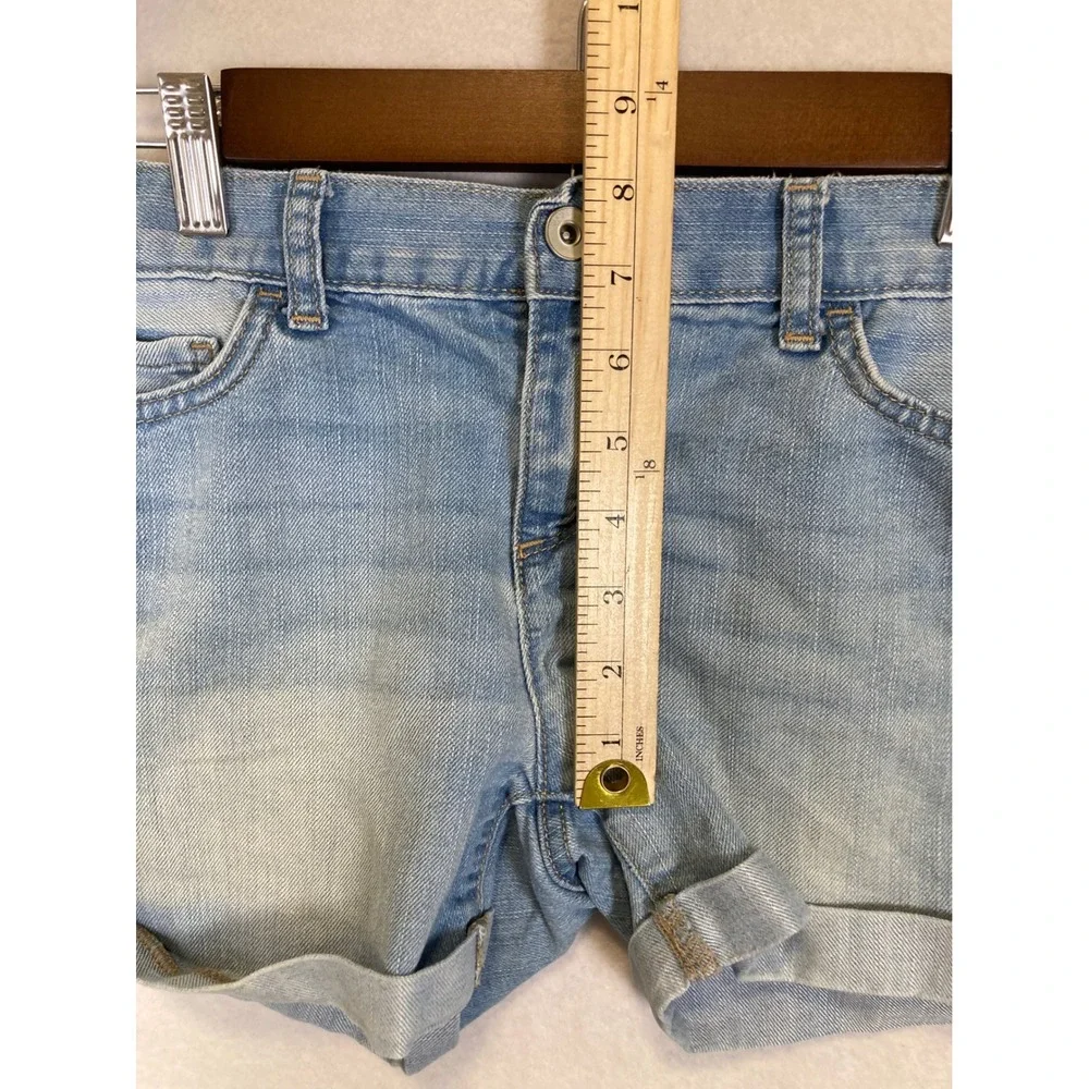 Classic Summer The Childrens Place Girls 12 Blue Denim Shortie Cuffed‎ Shorts